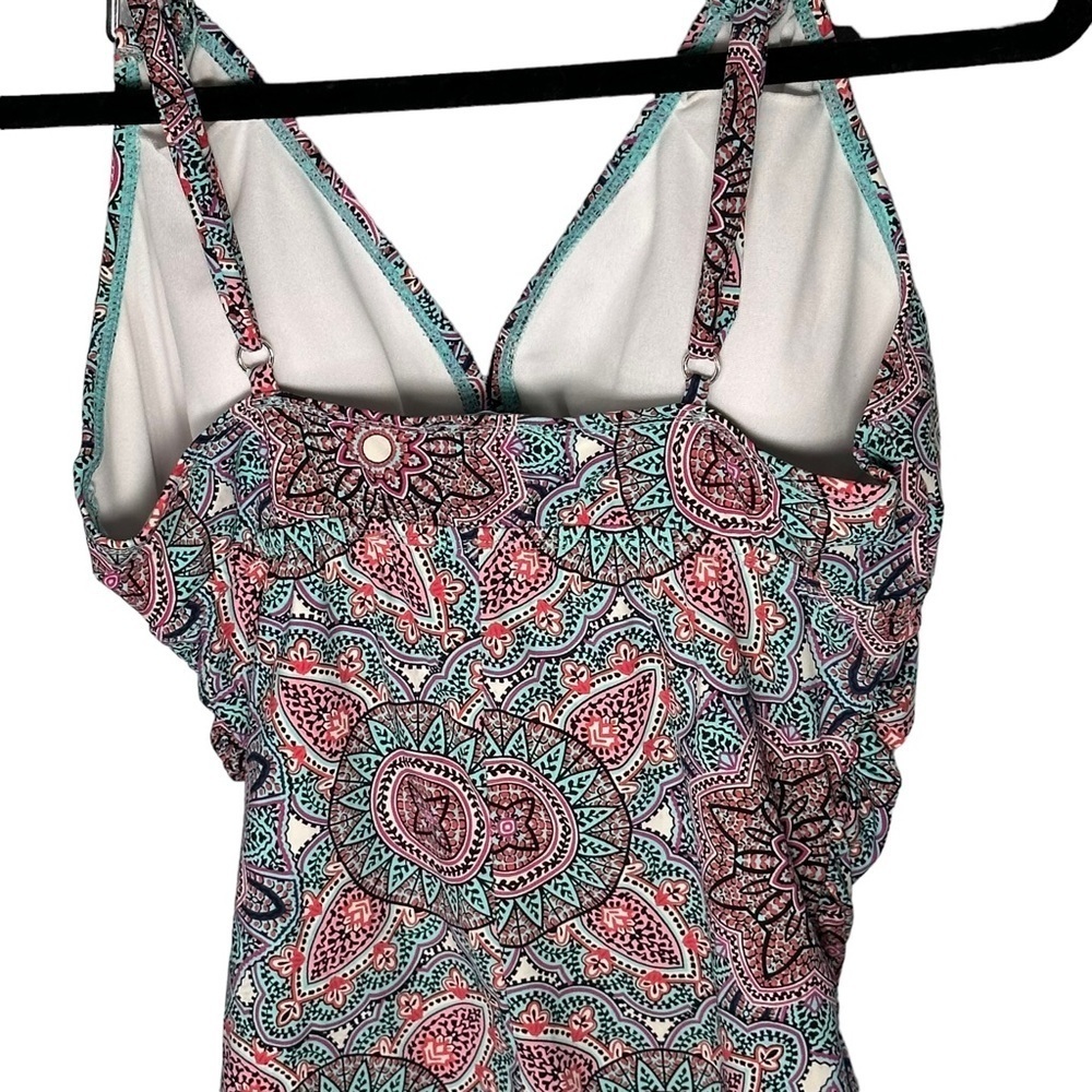 Love Your Assets Spanx Paisley Floral Multicolor Swimsuit Size Large - Picture 6 of 11